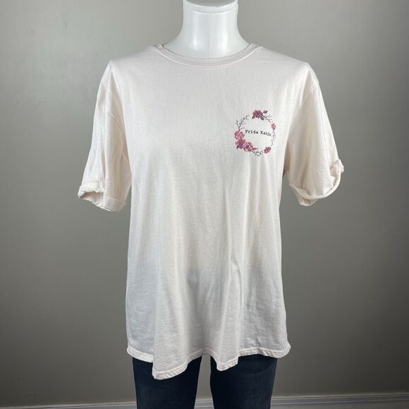 Frida Kahlo Women’s Pink L Retro Artsy Graphic Tee At The End Of The Day Quote - Picture 4 of 8